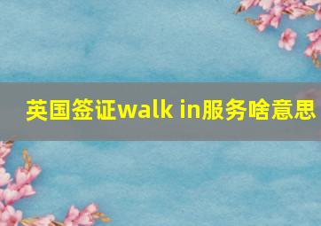 英国签证walk in服务啥意思